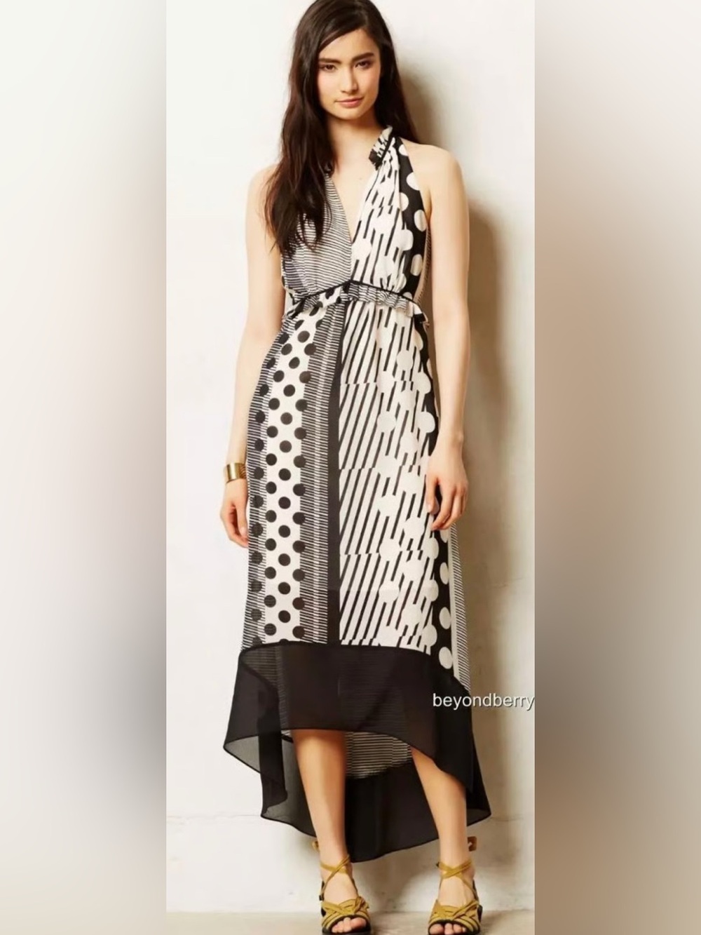 Anthropologie Maeve Channeled Dot Dress